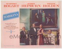 5w859 SABRINA LC #7 '54 Humphrey Bogart & William Holden with parents by family portrait!
