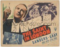 5w376 SAINT IN LONDON TC '39 detective George Sanders as Simon Templar + classic stick man art!