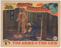 5w878 SHADOW OF CHINATOWN chapter 1 LC '36 border image of Bela Lugosi + wacky scene, full-color!