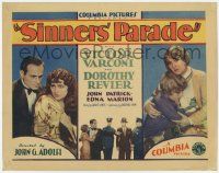 5w397 SINNER'S PARADE TC '28 Dorothy Revier is a teacher by day & cabaret dancer by night, lost film