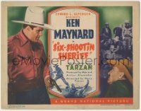 5w398 SIX-SHOOTIN' SHERIFF TC '38 cowboy Ken Maynard with his wonder horse Tarzan save the day!