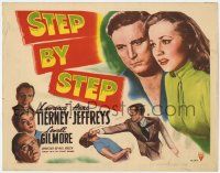 5w419 STEP BY STEP TC '46 artwork of Lawrence Tierney & Anne Jeffreys, film noir!