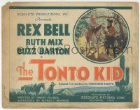 5w443 TONTO KID TC '34 great image of Rex Bell smiling Ruth Mix on horse + cool cowboy artwork!