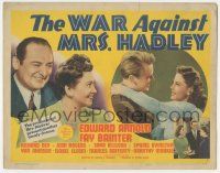 5w467 WAR AGAINST MRS HADLEY TC '42 Edward Arnold, Fay Bainter, young Van Johnson!