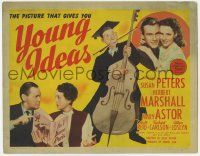 5w499 YOUNG IDEAS TC '43 Herbert Marshall, Mary Astor, Susan Peters, great Al Hirschfeld art!