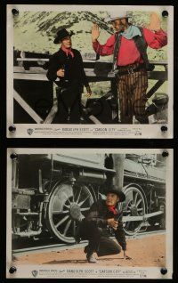 5x060 CARSON CITY 4 color 8x10 stills '52 cowboy Randolph Scott, Nevada, cool action images!