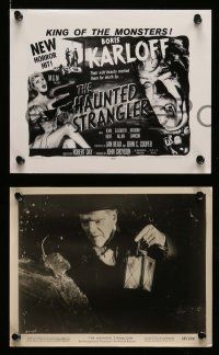 5x110 HAUNTED STRANGLER 25 8x10 stills '58 Boris Karloff, Jean Kent, English horror 1 w/ artwork!