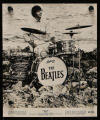 5x943 HELP 2 8x10 stills '65 Ringo Starr playing the drums, cool wacky beach scene!