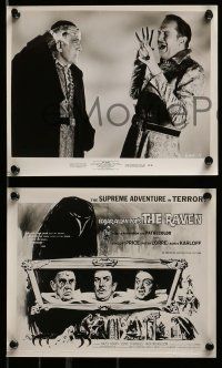 5x698 RAVEN 5 8x10 stills '63 Boris Karloff, Vincent Price, Peter Lorre, 1 w/ art!