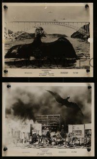 5x879 RODAN 3 8x10 stills '57 great special effects images of The Flying Monster destroying Fukuoka
