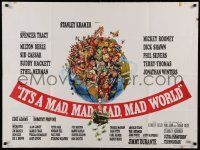 5y256 IT'S A MAD, MAD, MAD, MAD WORLD style A British quad '64 cool Jack Davis art of entire cast!