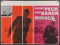 5y264 MIRAGE British quad '65 George Kennedy, Gregory Peck & Diane Baker!