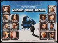 5y265 MURDER ON THE ORIENT EXPRESS British quad '74 Agatha Christie, great portraits of the cast!