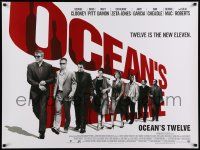 5y268 OCEAN'S TWELVE DS British quad '05 Brad Pitt, George Clooney, Matt Damon, Julia Roberts