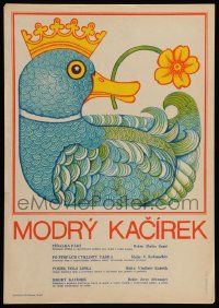 5y159 MODRY KACIREK Czech 12x16 '70 different artwork of royal duck by Leos Konas!