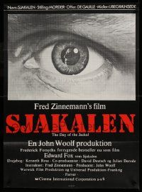 5y657 DAY OF THE JACKAL Danish '73 Fred Zinnemann assassination classic, master killer Edward Fox!