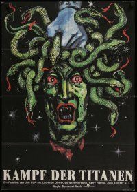 5y110 CLASH OF THE TITANS East German 23x32 '85 wonderful different art of Medusa's severed head!