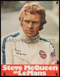 5y083 LE MANS teaser German '71 driver Steve McQueen in personalized uniform, white title design!