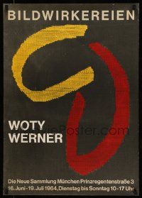 5y091 WOTY WERNER: BILDWIRKEREIEN German 24x33 '64 cool yellow and red art design, different!