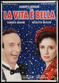 5y321 LIFE IS BEAUTIFUL Italian 1sh '97 Roberto Benigni's La Vita e bella, Nicoletta Braschi