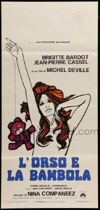 5y324 BEAR & THE DOLL Italian locandina '70 L'Ours et la Poupee, sexy Brigitte Bardot by DeRossi!