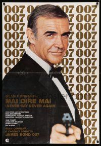 5y292 NEVER SAY NEVER AGAIN Italian 27x39 pbusta '83 cool image of Sean Connery as James Bond 007!