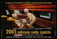 5y313 2001: A SPACE ODYSSEY Cinerama Italian 18x27 pbusta '68 Kubrick, stewardesses, lunar shuttle!