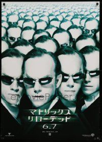 5y400 MATRIX RELOADED teaser Japanese 29x41 '03 cool images of Hugo Weaving as many Agent Smiths!