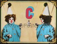 5y820 CYRK Polish commercial 27x35 '79 Danuta Schejbel & Dominic Klimowski art of two clown children!