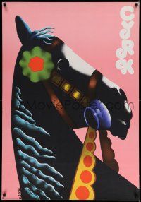 5y821 CYRK Polish 27x38 '74 great art of decorated horse by Ramuald Socha!