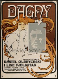 5y824 DAGNY Polish 27x37 '77 Haakon Sandoy directed, woman holding portrait by Jakub Erol!