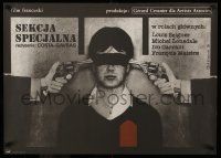 5y784 SPECIAL SECTION Polish 23x32 '76 Costa-Gavras, c/u of blindfolded guy w/2 guns at his head!