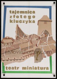 5y747 TAJEMNICA ZLOTEGO KLUCZYKA stage play Polish 18x26 '78 wild artwork by Kobylinska!