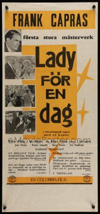 5y193 LADY FOR A DAY Swedish stolpe '34 Frank Capra, Glenda Farrell, Warren William, May Robson!