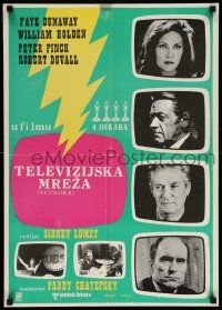 5y585 NETWORK Yugoslavian 19x28 '76 written by Paddy Cheyefsky, William Holden, Sidney Lumet!