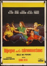 5y592 POOR GIRL PRETTY GIRL Yugoslavian 20x28 '57 Bella ma povere, Dino Risi's romantic melodrama!