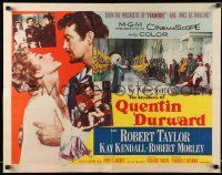 5z507 ADVENTURES OF QUENTIN DURWARD style A 1/2sh '55 hero Robert Taylor, pretty Kay Kendall!