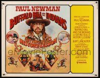 5z562 BUFFALO BILL & THE INDIANS 1/2sh '76 art of Paul Newman as William F. Cody by Willardson!