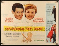 5z565 BUNDLE OF JOY style B 1/2sh '57 Debbie Reynolds, Eddie Fisher, Adolphe Menjou, stork!