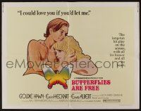 5z566 BUTTERFLIES ARE FREE 1/2sh '72 art of would-be lovers Goldie Hawn & blind Edward Albert!
