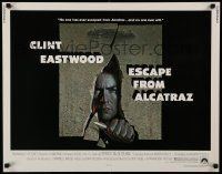 5z622 ESCAPE FROM ALCATRAZ 1/2sh '79 cool artwork of Clint Eastwood busting out by Lettick!