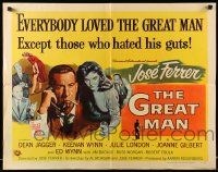 5z652 GREAT MAN style A 1/2sh '57 Jose Ferrer exposes a great fake, with help from Julie London!