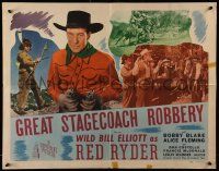 5z653 GREAT STAGECOACH ROBBERY 1/2sh '45 Wild Bill Elliot as Red Ryder, Bobby Blake!