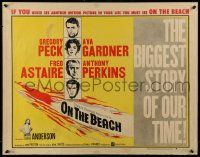 5z781 ON THE BEACH style B 1/2sh '59 Gregory Peck, Ava Gardner, Fred Astaire & Anthony Perkins!