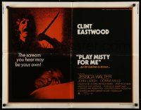 5z796 PLAY MISTY FOR ME 1/2sh '71 classic Clint Eastwood, Jessica Walter, an invitation to terror!