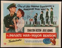 5z807 PRIVATE WAR OF MAJOR BENSON style B 1/2sh '55 Charlton Heston, Julie Adams & little kids!