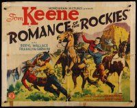 5z834 ROMANCE OF THE ROCKIES 1/2sh '37 Tom Keene, Wallace, great western action artwork!