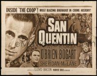 5z847 SAN QUENTIN 1/2sh R50 convict Humphrey Bogart with inmate & guard Pat O'Brien!
