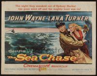 5z859 SEA CHASE 1/2sh '55 sexy Lana Turner is the fuse of John Wayne's floating time bomb!