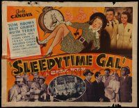 5z896 SLEEPYTIME GAL style B 1/2sh '42 full-length artwork of Judy Canova in pajamas by alarm clock